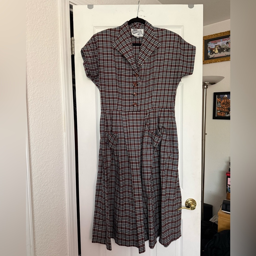 Vivien of Holloway Plaid Kitty Dress size UK 18